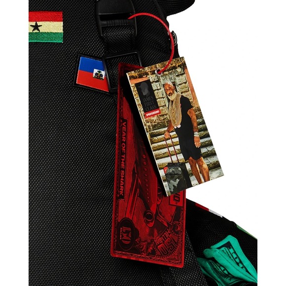 Sprayground James First Class Global Flag MoneyBear Backpack🔥New Black Bear Bag - Picture 10 of 11